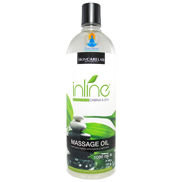 Aceite para masajes Inline una solución oleosa con activos naturales, efecto antioxidante, nutritivo, hidratante y relajante.