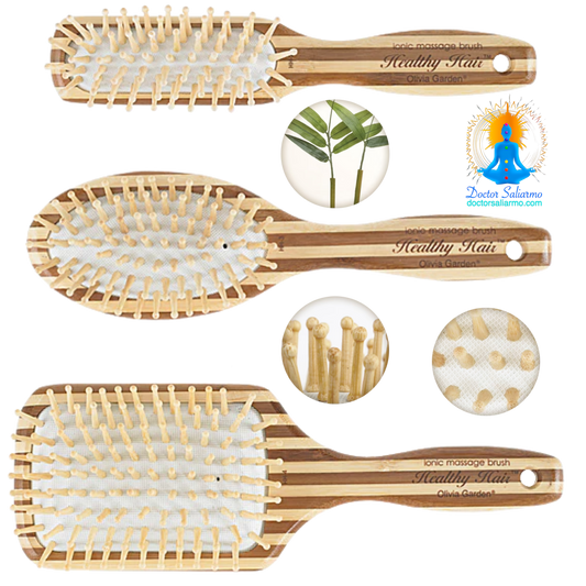OLIVIA GARDEN Cepillo de cabello saludable de la linea ecológica y natural de bambú es anti-frizz, ecológico, anti-estático.
